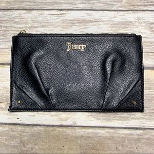 Juicy Couture Logo Zip Lined Clutch Black Clean